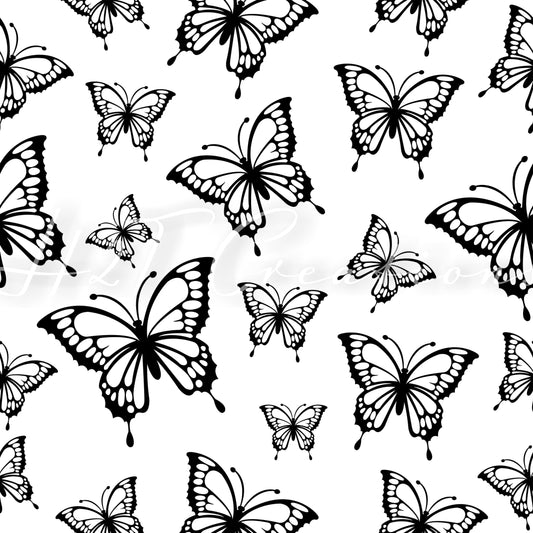 Black Outline Butterflies 101-2T