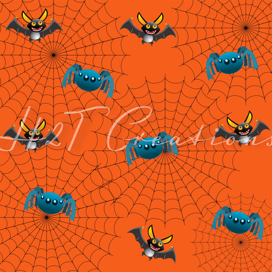 Orange Halloween Bats and Spiders 500-1M
